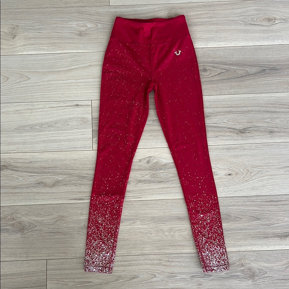 True Religion Red Leggings with Ombré Design